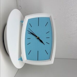 Modern Blue and White Wall Clock